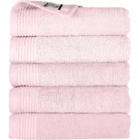 The One Towelling Classic Handdoeken - 70 x 140 cm - 5 Stuks - Voordeelverpakking - Hotelkwaliteit - 100% Gekamd katoen - Lichtroze