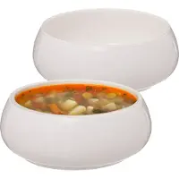 Secret De Gourmet Soepkommen/serveer schaaltjes - 2x - Nora - porselein - D15 x H6 cm - ivoor wit