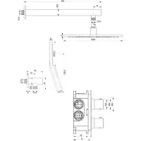 Brauer Inbouw Regendouche Set Black Edition Wanduitloop Ronde Hoofddouche 30 cm Met Handdouche 3 Standen Mat Zwart