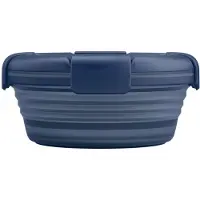 Stojo - Bowl - Vershouddoos / Lunchbox - met Deksel - 1,1 liter - Opvouwbaar - Herbruikbaar - Denim - Doorzichtig