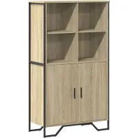 vidaXL - Hoge - kast - 79,5x35,5x137,5 - cm - bewerkt - hout - sonoma - eikenkleurig