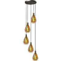 Freelight Hanglamp Dorato 5 lichts Ø 40 cm Vide zwart goud