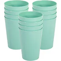 Hega hogar Onbreekbare drinkglazen - 12x stuks - kunststof - mintgroen - 300 ml - camping/kinderen - Drinkglazen
