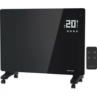 Auronic Elektrische Kachel – Convectorkachel met Thermostaat en Afstandsbediening - Glazen Paneelverwarming - 1500W Heater - Zwart