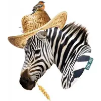 VAN IKKE Muursticker Zebra met hoed XL