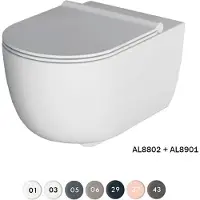 Xenz Gio hangtoilet verkort 47 cm exclusief zitting turboflush vortexspoeling wit mat