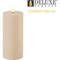 Deluxe Home Art Led kaars voor buiten 7,5 x 15 cm | Dust sand | 3D vlam |