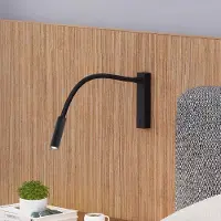 Molto Luce LED-wandlamp Arol, zwart, Slaapkamer, Aluminium, Modern, LED wandlamp