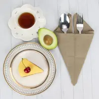 Aa herbruikbare servetten voor bruiloft, vieringen, restaurant, banket - stoffen servetten- set van 12 (40 x 40 cm) - (kaki)