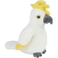 Ravensden Kaketoe vogel pluche knuffeldier - 18 cm - wit - Speelgoed knuffels tropische/vogels