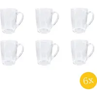 Clayre & Eef Theeglas 300 set van 6 stuks 300 ml Transparant Glas Konijn Theemok