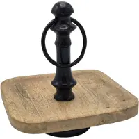 Deco4yourhome - Etagère Miles - 1 Laags - Amberblokjes Schaal - Naturel - Zwart - Black