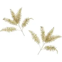 Countryfield kunsttak/kunstbloem - 2x - Varen - goud - 77 cm - kunststof
