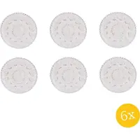 Clayre & Eef Dinerbord set van 6 stuks Ø 22 cm Glas Rond Eetbord
