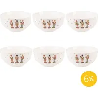 Clayre & Eef Soepkom set van 6 stuks 500 ml Beige Porselein Notenkrakers Serveerkom