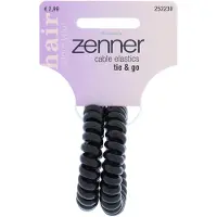 Zenner 3x Haarelastiek Cable Zwart 2 Stuks