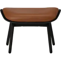 UMAGE The Reader Ottoman black oak | Cognac - Leather