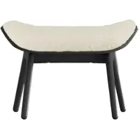 UMAGE The Reader Ottoman black oak | Teddy white - Teddy bear fabric