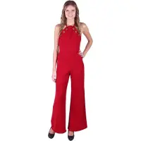 Sarcia.eu John Zack Bordeauxrode jumpsuit, blote rug