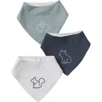 Vertbaudet Set met 3 bandanaslabbetjes van badstof grijsblauw