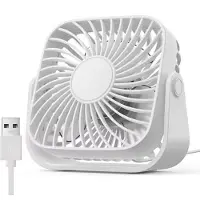 TOPK Mini Ventilator - USB Bureauventilator - Stille 360º Tafelventilator - Aircooler - Wit