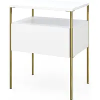 Vicco Mira Nachtkastje – 40 x 50 cm Wit/Goud