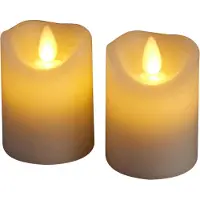 Sirius Home Sara LED Kaarsen – Set van 2 – Ivoorkleur – Beweegbare Vlam – Stompkaars Sfeerverlichting