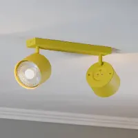 Argon Plafondspot Chloe verstelbaar 2-lamps, geel Chloe, dimbaar, geel / oranje, Woon-/ Eetkamer, metaal, Modern