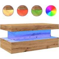 vidaXL Salontafel met LED-verlichting 90x50x40cm artisanaal eikenkleur