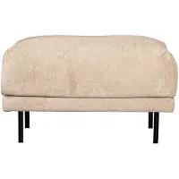 Livin24 Scandinavische hocker Denver stof gemêleerd taupe