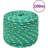 vidaXL Boottouw 14 mm 100 m polypropyleen groen