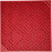Sodapup Lickmat Love Hearts - Hondenvoerbak - Rood L