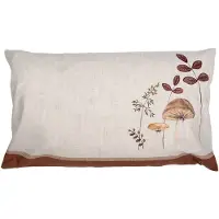 Clayre & Eef Kussenhoes 30x50 cm Beige Polyester Paddenstoelen Sierkussenhoes Beige Sierkussenhoes