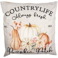 Clayre & Eef Kussenhoes 45x45 cm Beige Polyester Pompoen Sierkussenhoes Beige Sierkussenhoes