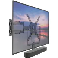 Cavus Draaibare muurbeugel geschikt voor 32 - 55 Inch TV & Sonos Beam zwart