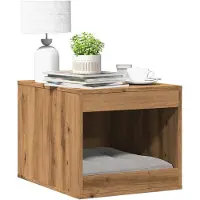 vidaXL Kattenbakkast 47x59x42 cm bewerkt hout artisanaal eikenkleurig