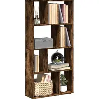 vidaXL Boekenkast 60x20x120,5 cm bewerkt hout gerookt eikenkleurig