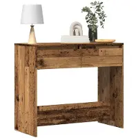 vidaXL Wandtafel 89x41x76,5 cm bewerkt hout oud houtkleurig