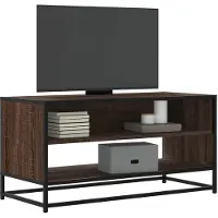 vidaXL Tv-meubel 91x40x46 cm bewerkt hout metaal bruin eikenkleur