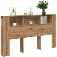 vidaXL Hoofdbordkast 180x18,5x102,5 cm bewerkt hout artisanaal eiken