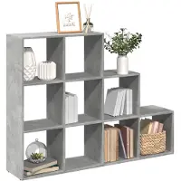 vidaXL Kamerscherm / boekenkast 3-laags 137,5x29x103,5 cm hout grijs