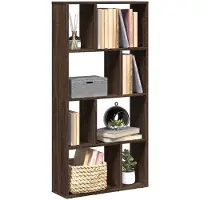 vidaXL Boekenkast 60x20x120,5 cm bewerkt hout bruin eikenkleurig