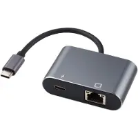 Microconnect USB Type-C naar (RJ45, USB Type-C), Data + Video Adapter, Zwart