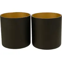 Vase the World Waxinelichthoudhouder black/gold - set van 2 stuks