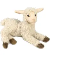 Hansa Lam schaap knuffel - liggend - 23 cm - luxe kwaliteit - levensecht - pluche