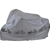 Dunlop fiets beschermhoes - 2x - 180 x 100 cm - grijs - waterafstotend - uv-bestendig - fietshoes - afdekhoes - regenhoes
