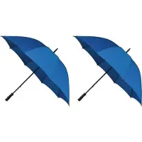 Falcone 2x Golf stormparaplus donkerblauw windproof 130 cm - Stormproof paraplus