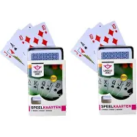 Longfield Speelkaarten - 3x - geplastificeerd papier - kunststof box - poker/bridge - Kaartspellen - Pesten/pokeren
