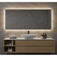 Schaere Badkamerspiegel met indirecte verlichting, verwarming, instelbare lichtkleur en dimfunctie 180x70 cm