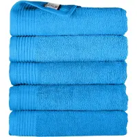 The One Towelling Hotelkwaliteit Handdoeken Set - 5 Stuks - 50 x 100 cm - 450 g/m2 - 100% Katoen - Zacht en Absorberend - Turquoise